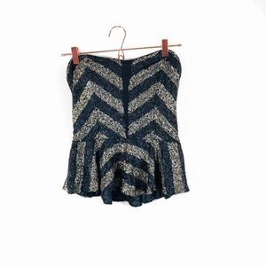 EUC Francesca’s Black Sequined Bustier Top Medium